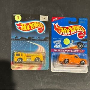 Hot Wheels Fire Eater and Rescue Ranger Toy Set - Yellow and Orange
